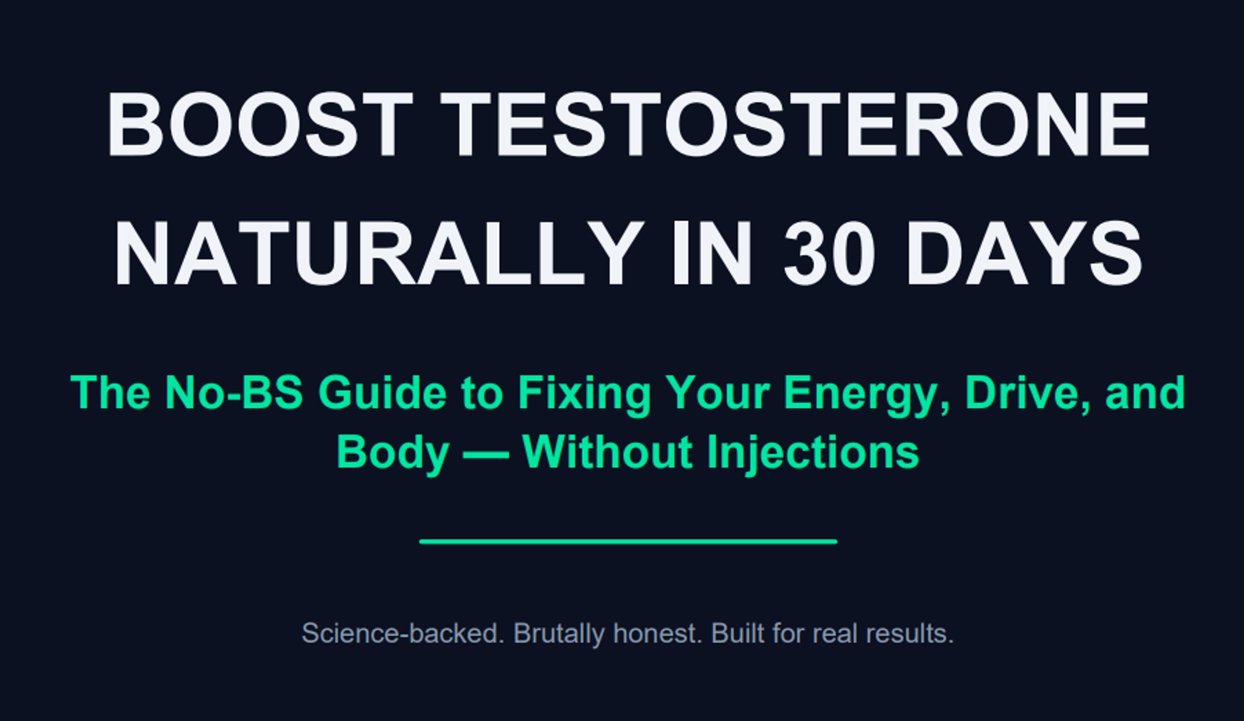 Boost Testosterone Naturally in 30 Days
