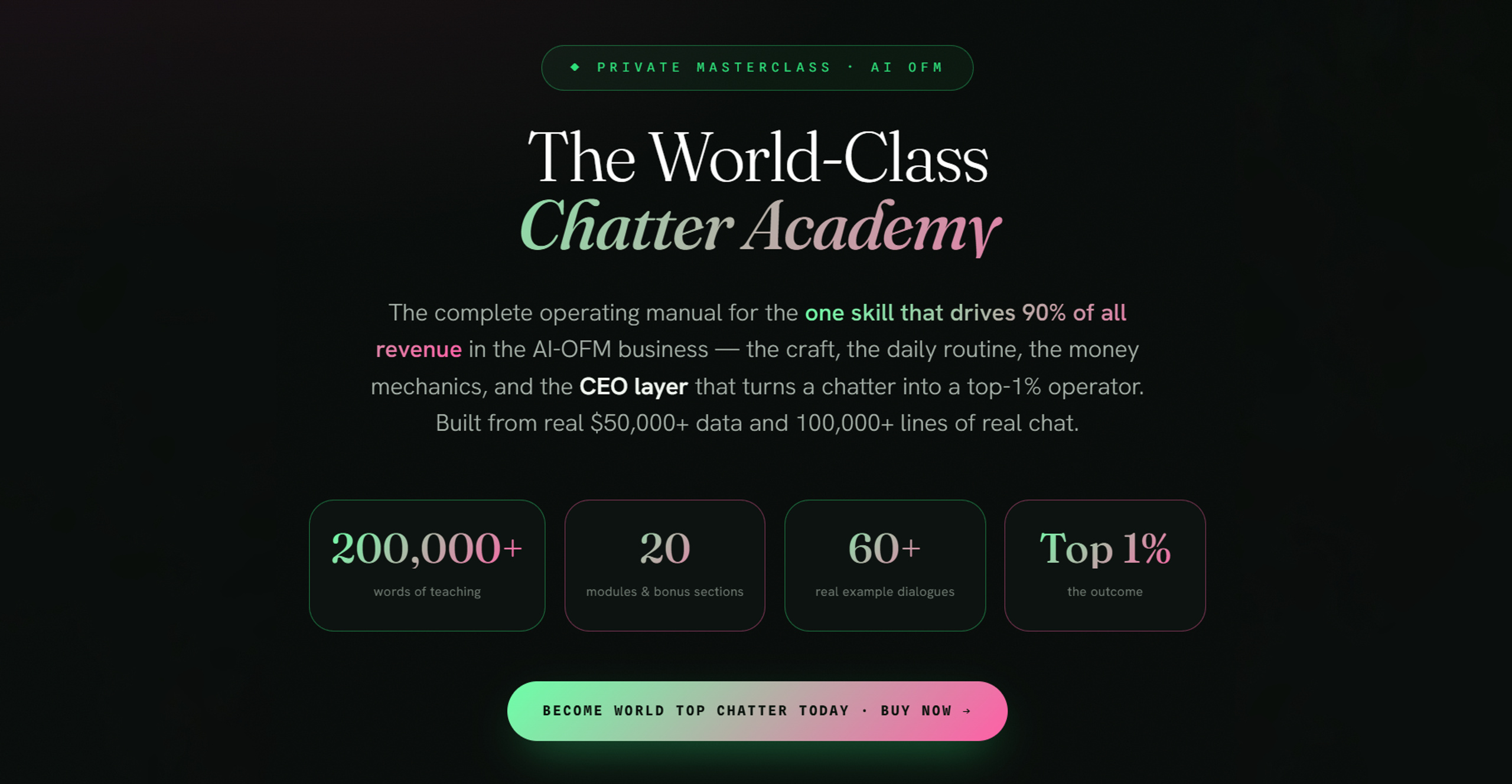 The World-Class Chatter Academy