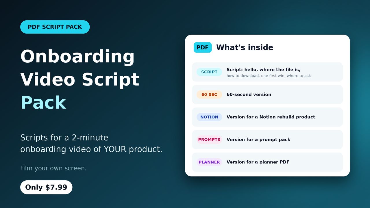 Onboarding Video Script Pack