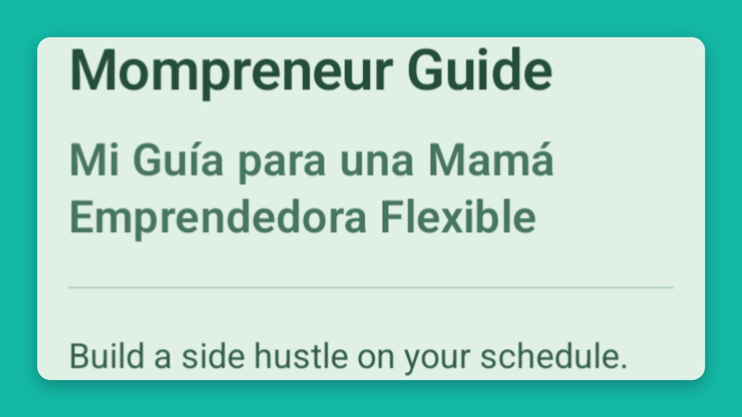 THE MOMPRENEUR GUIDE ☘️