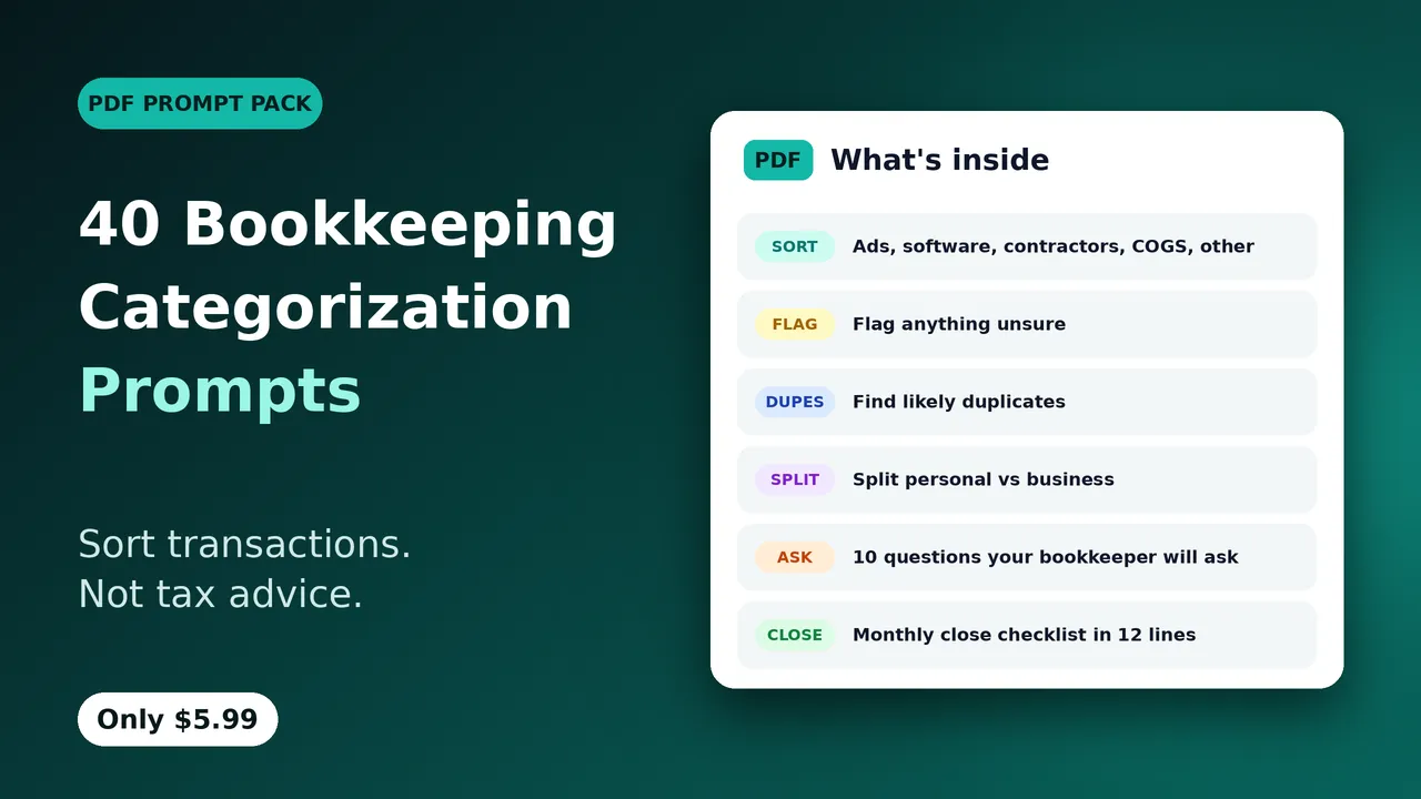 40 Bookkeeping Categorization Prompts