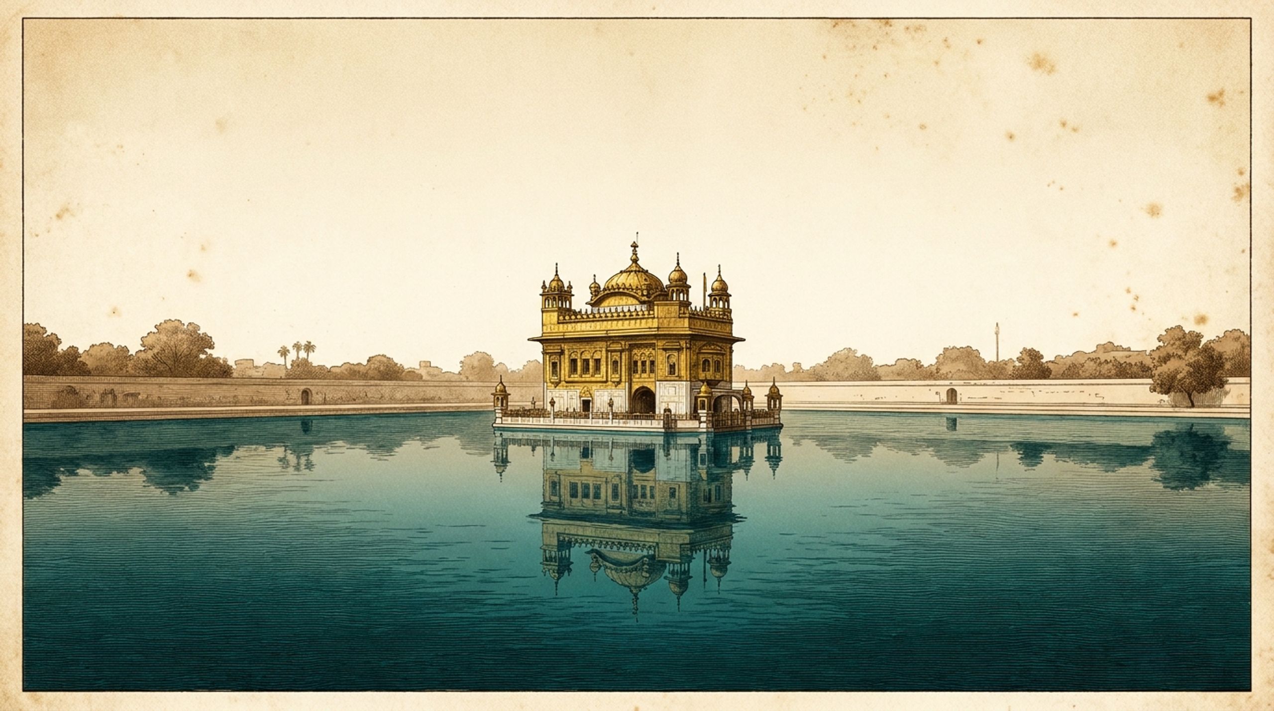 Golden Temple · Vintage Wall Art Print