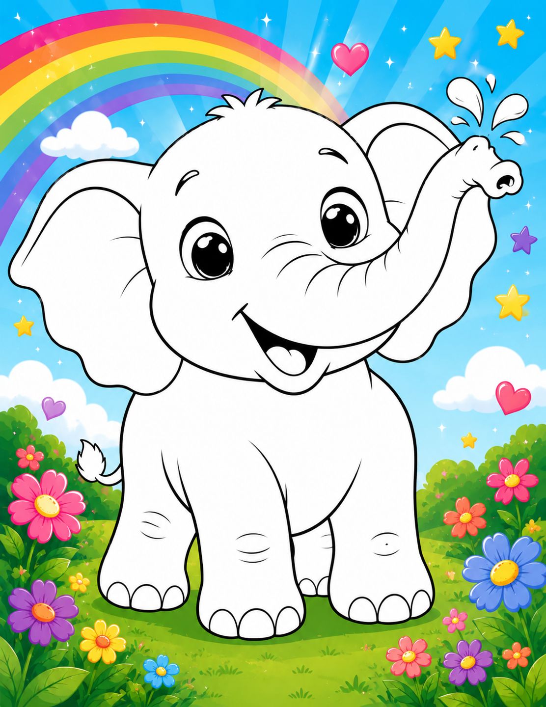 Cute Animals Coloring Book for Kids
