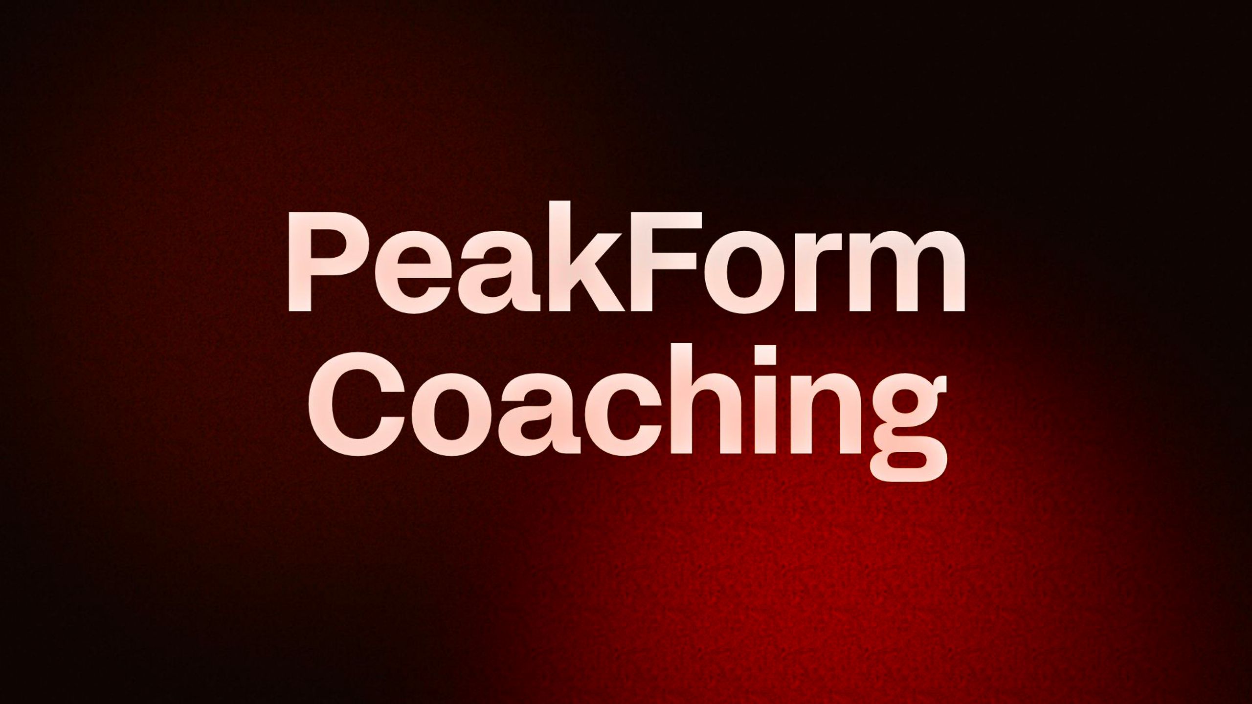 PeakForm Coaching