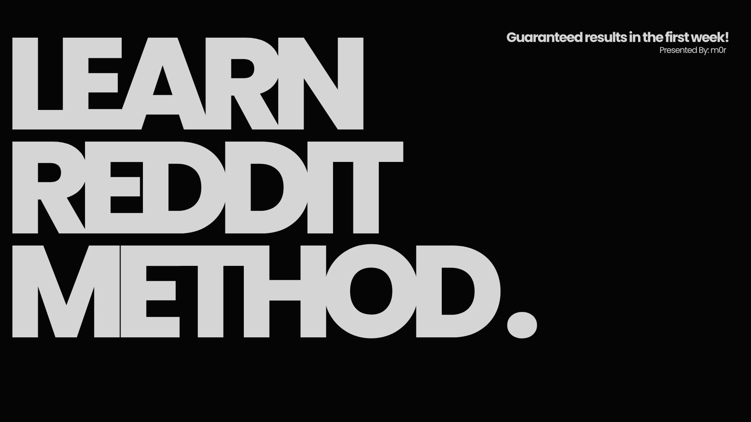 Reddit method