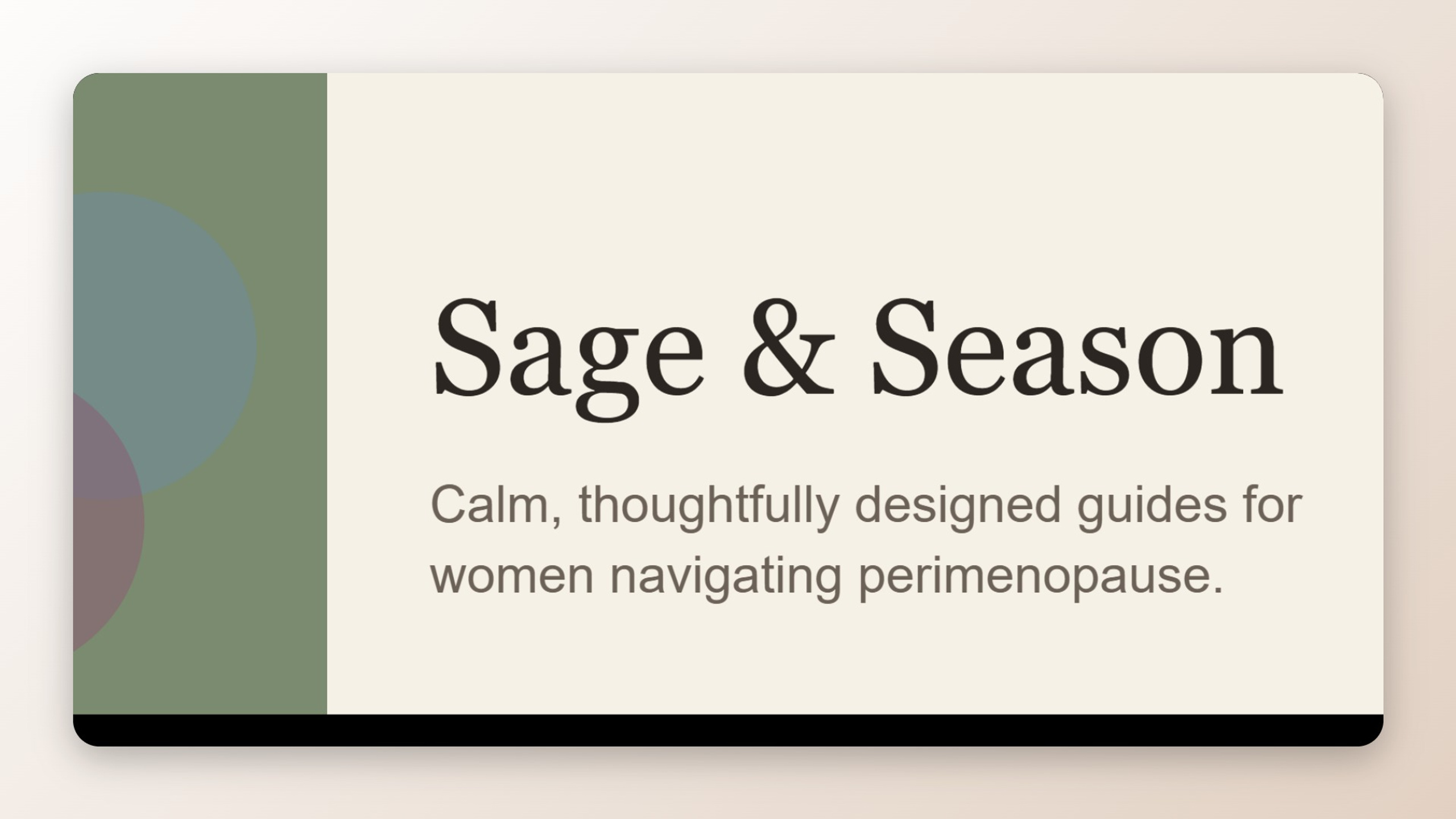Perimenopause Series with Sage & Season