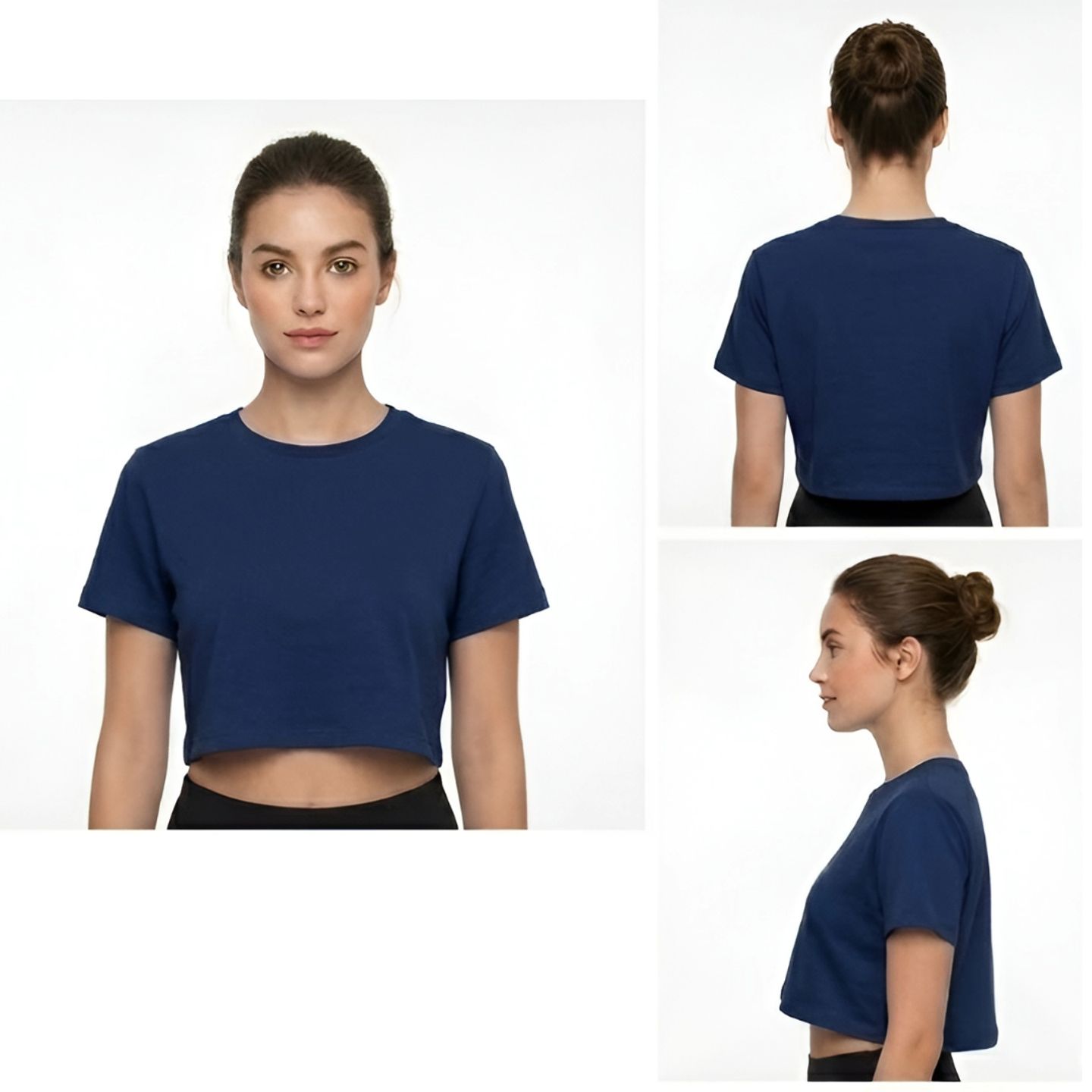 pure cotton Crop Top Navy Blue