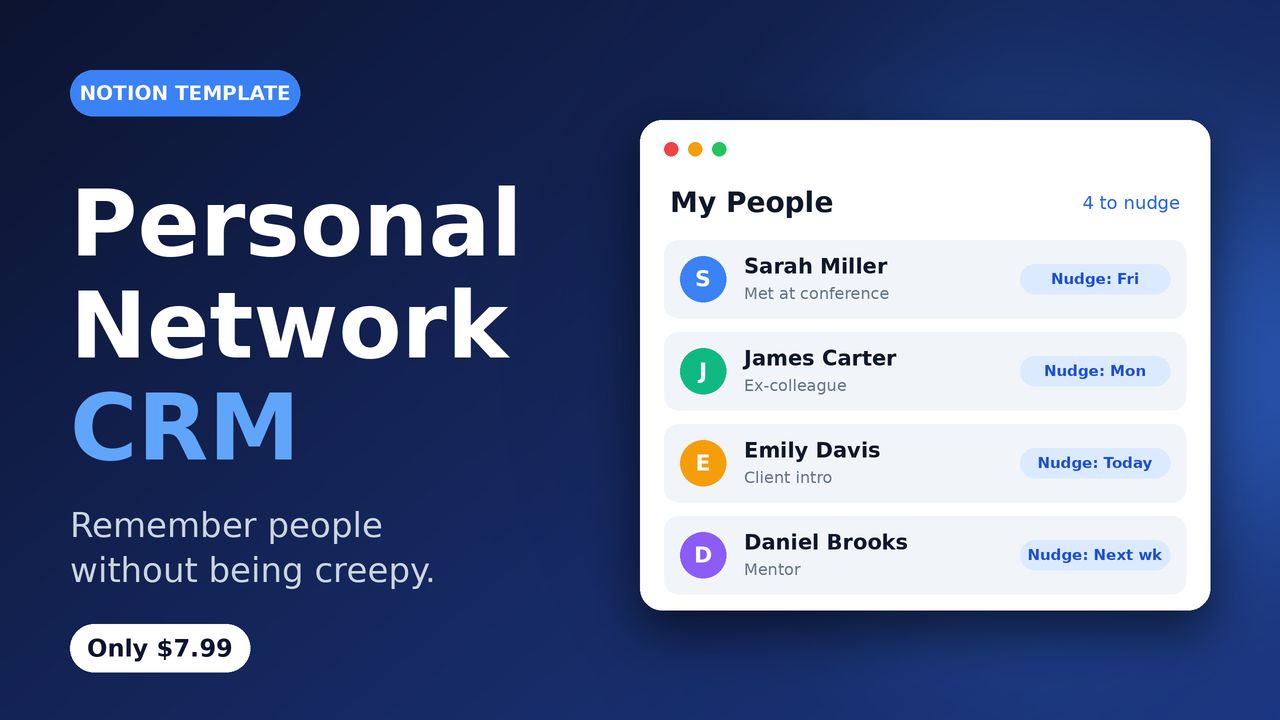 Personal Network CRM (Notion)