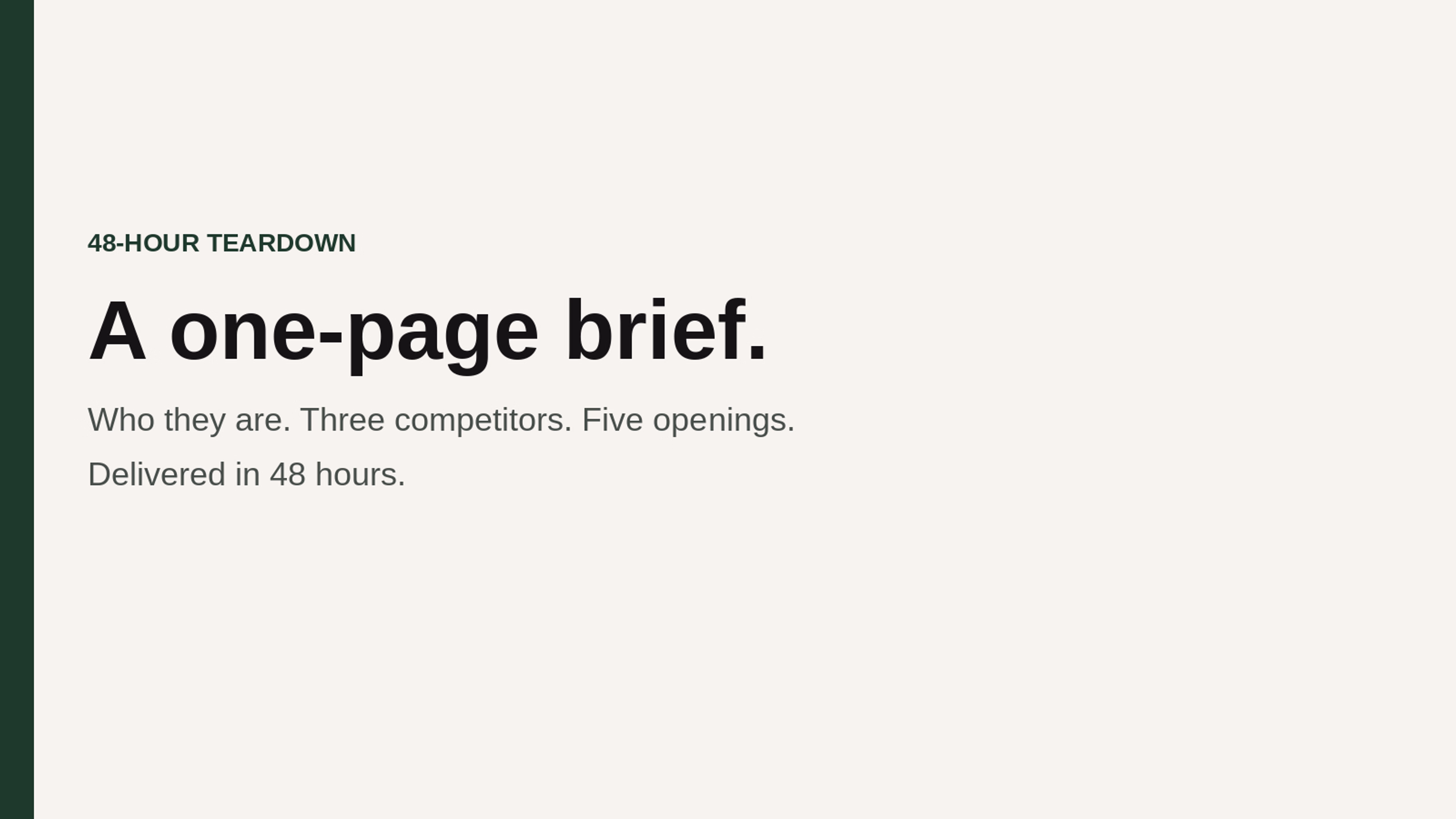 Competitor Teardown