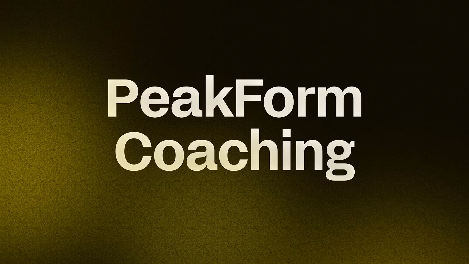 PeakForm Coaching