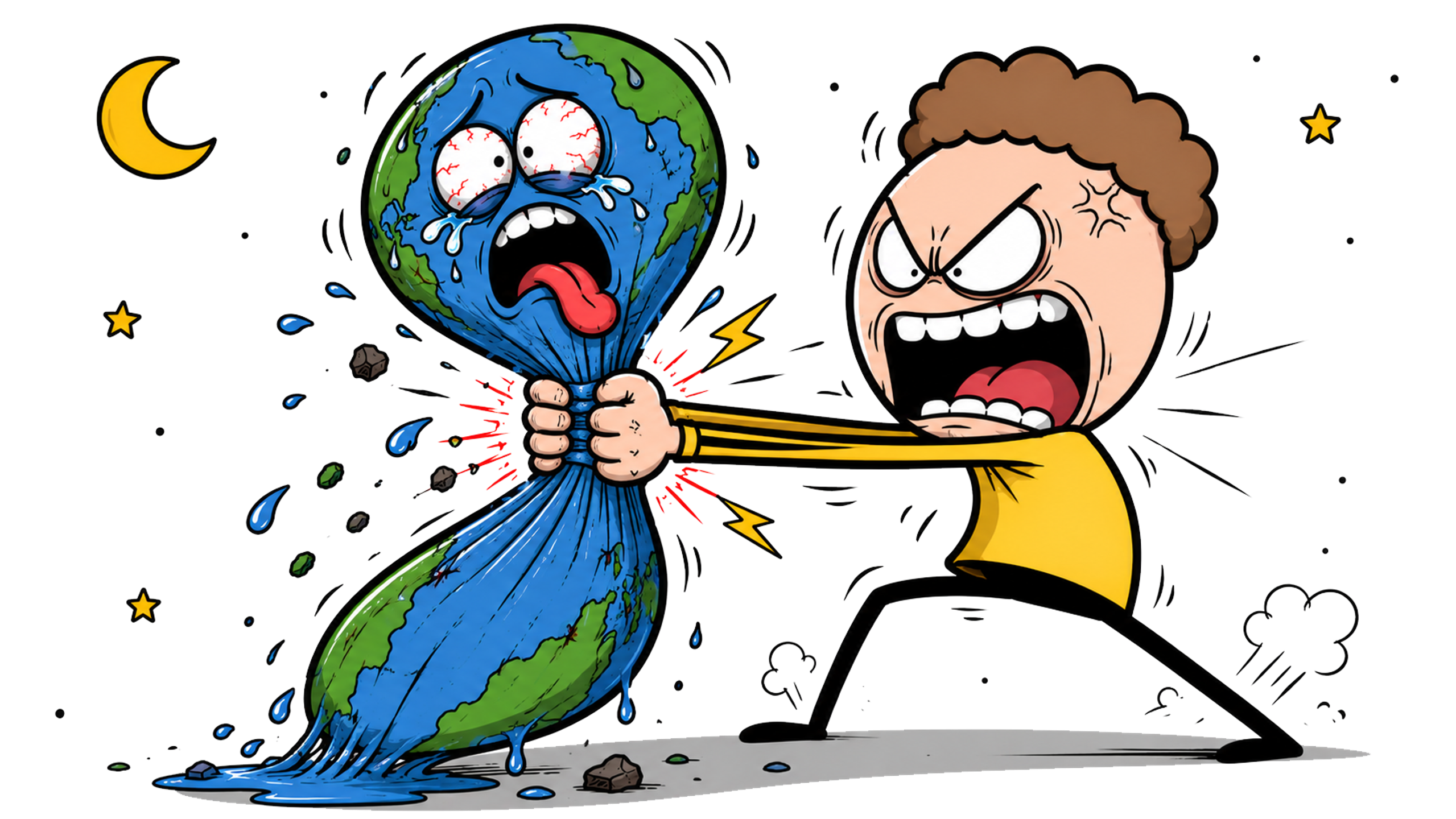 Funny Earth Squeeze · Commercial AI Cartoon Image