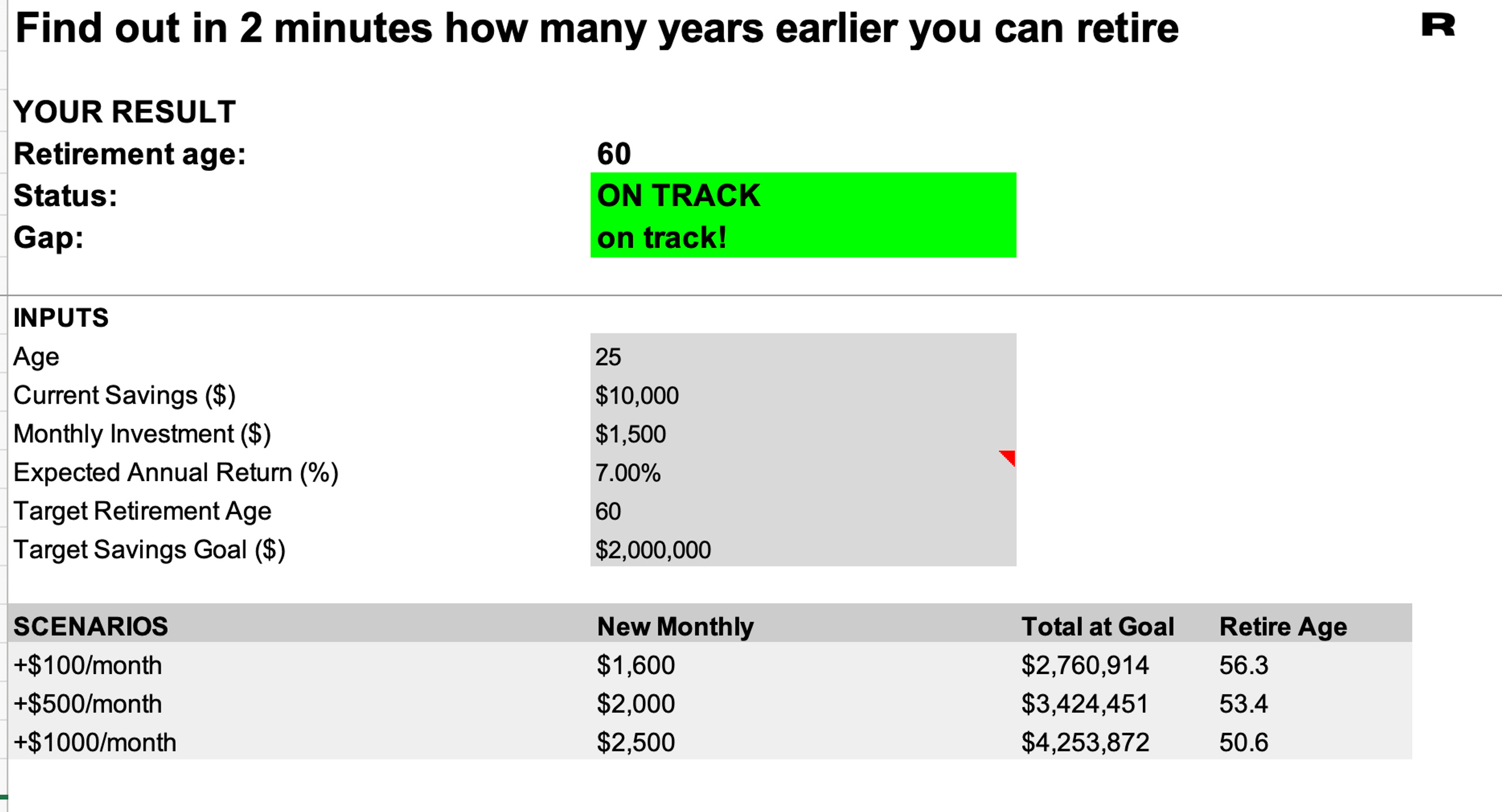 Retirement tools