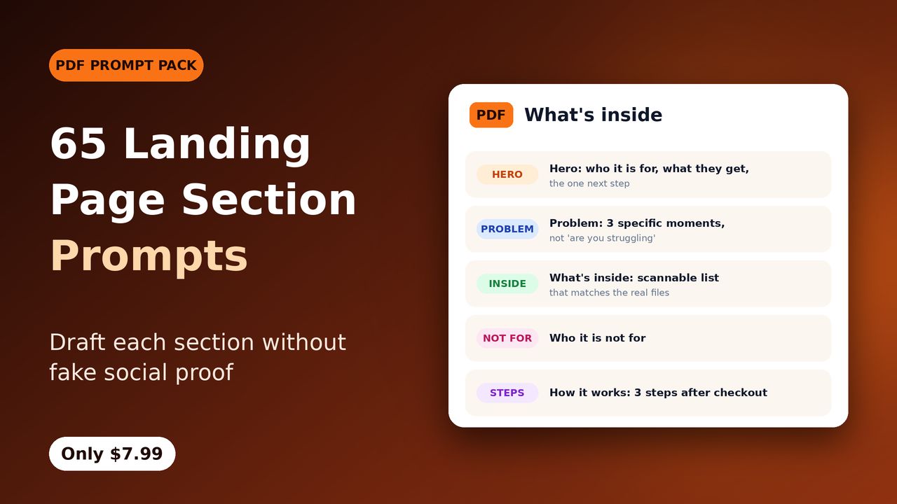65 Landing Page Section Prompts