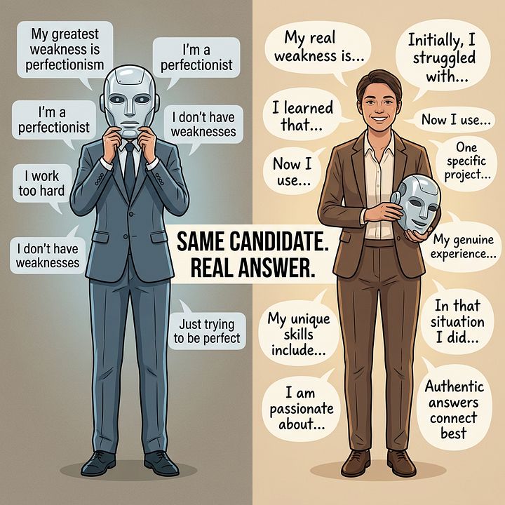 Interviee's Answers Not Sunding Robotic