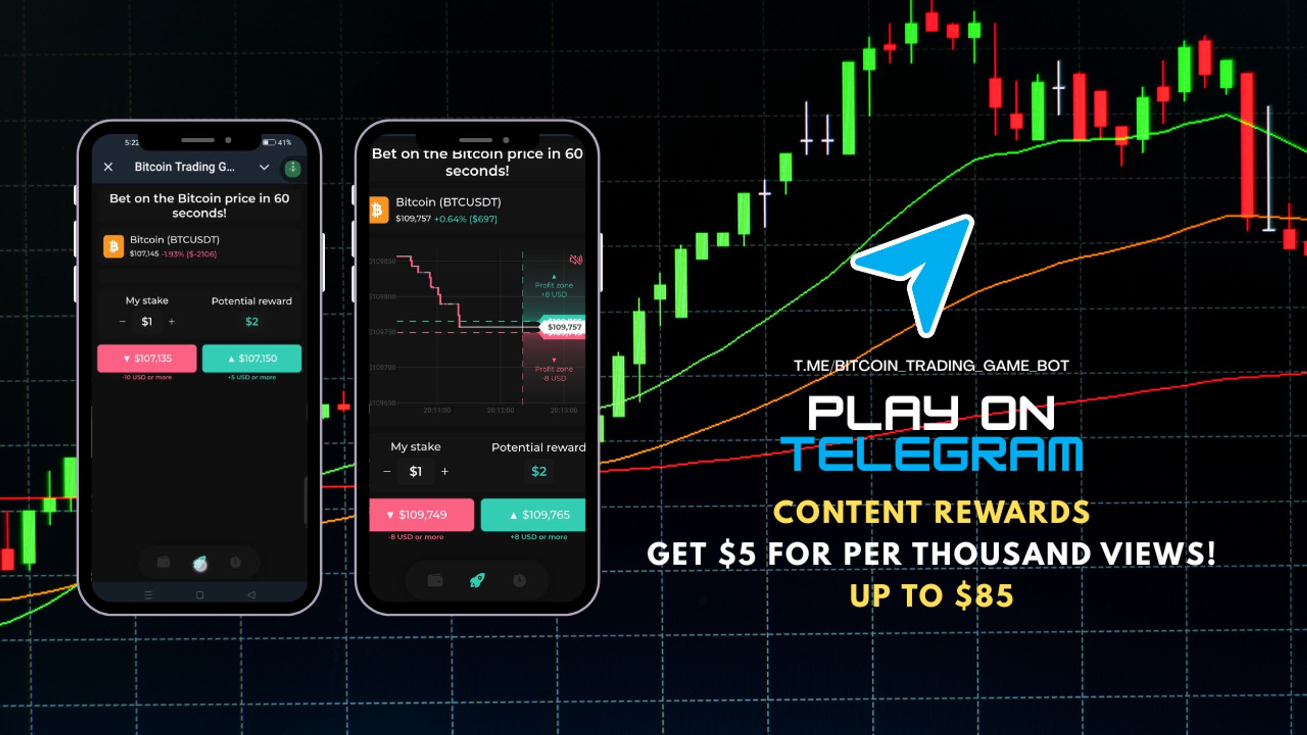BITCOIN TRADING GAME - Telegram App