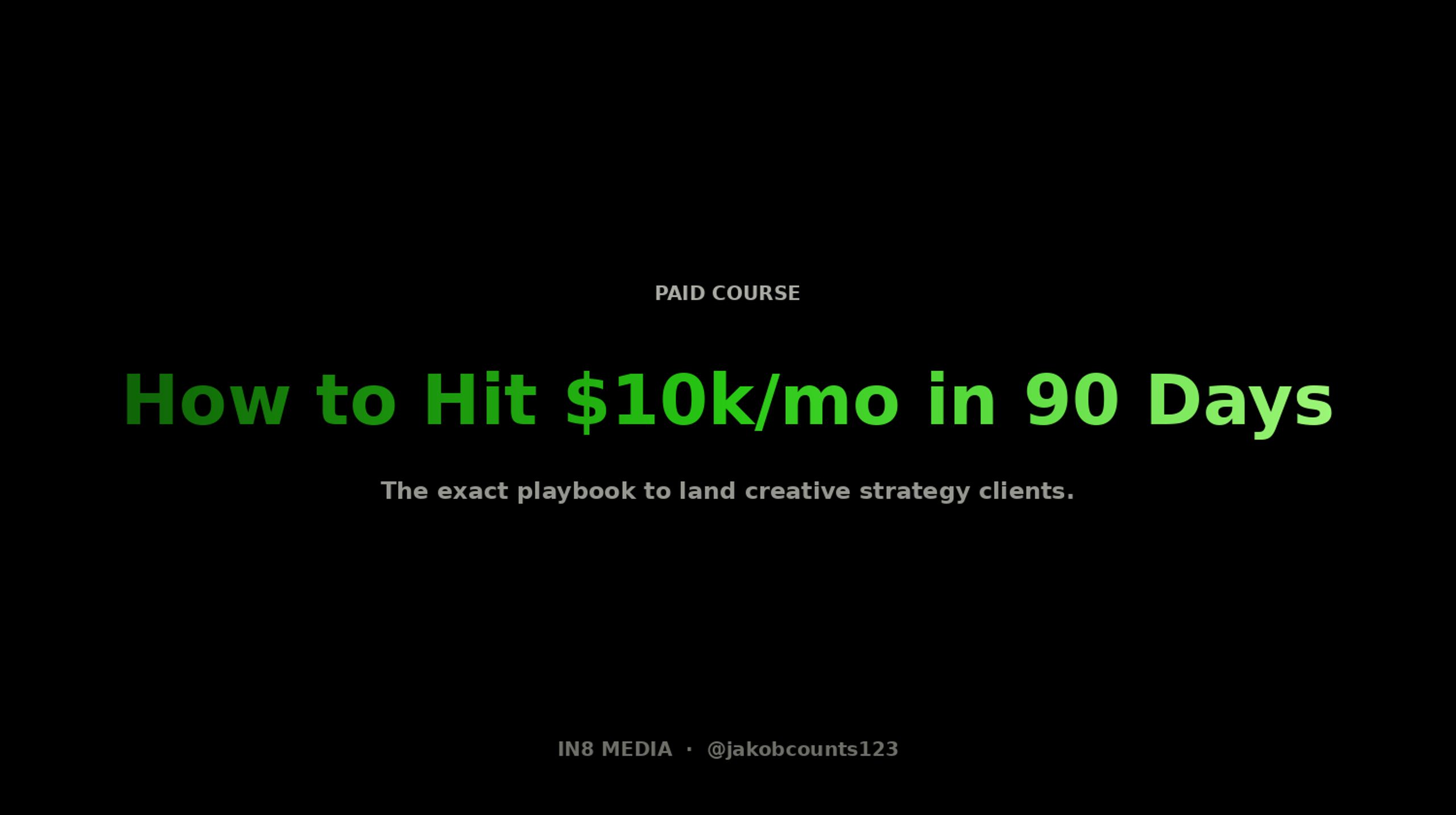 How to Reach $10k/mo in 90 Days