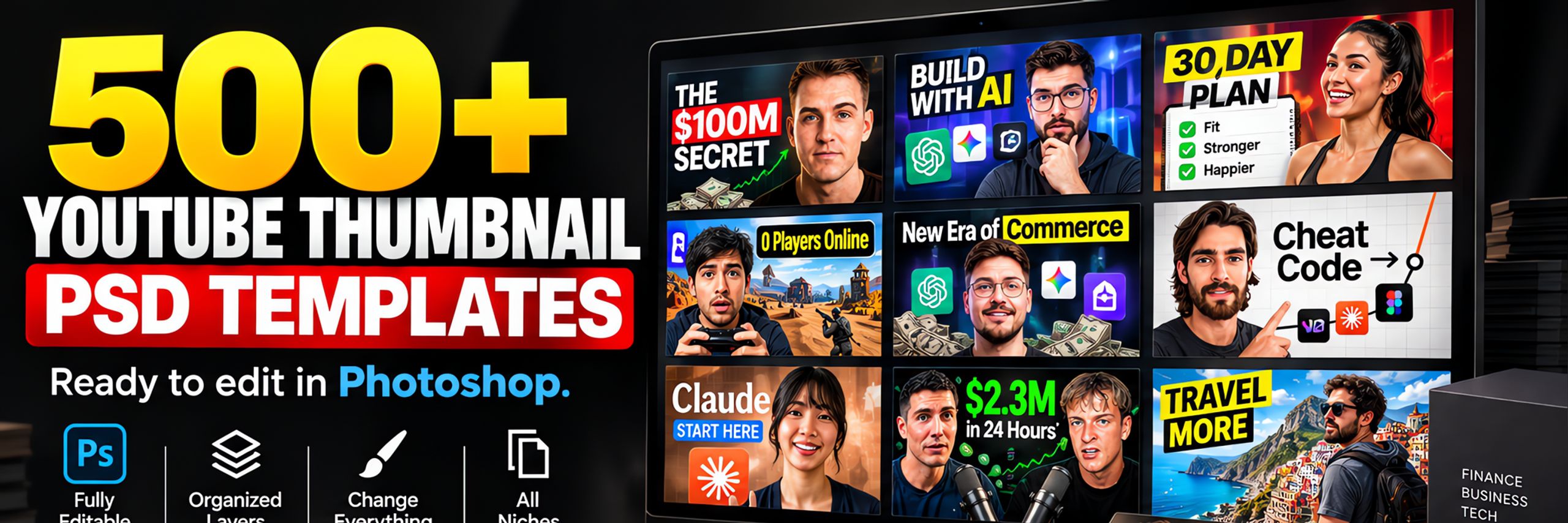 YouTube Thumbnail PSD Packs