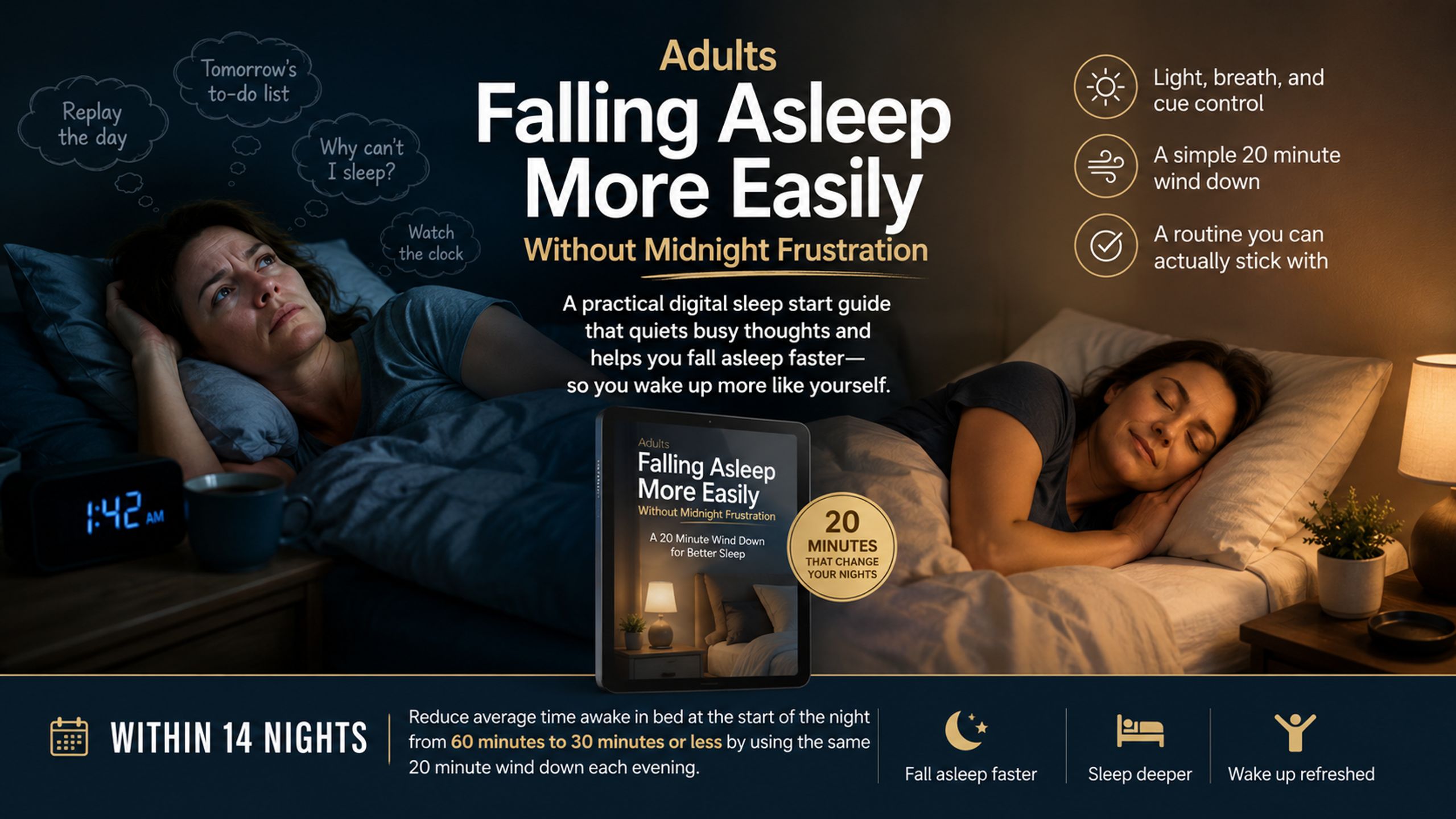 20 Adults Falling Asleep More Easily