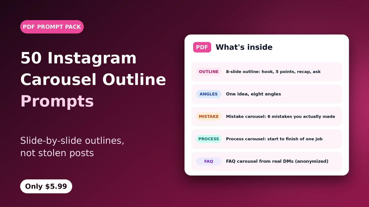 50 Instagram Carousel Outline Prompts