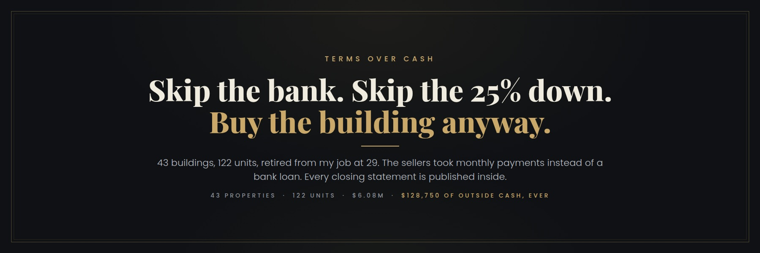 Terms Over Cash