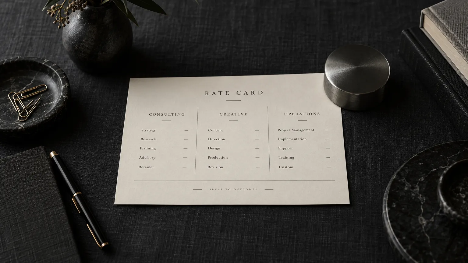 Rate Card Architecture Studio