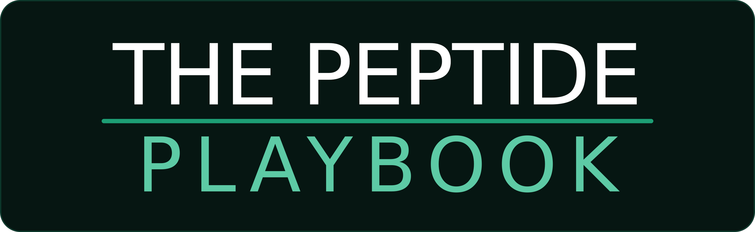 The Peptide Playbook