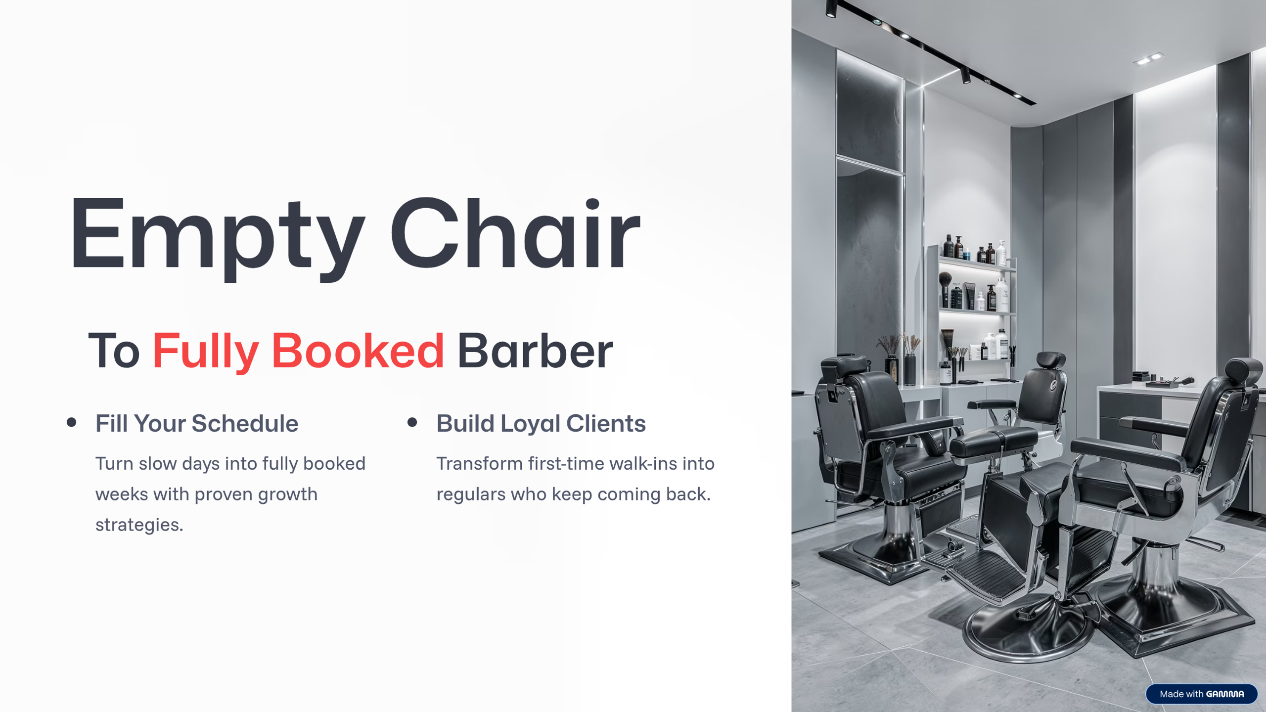 Empty Chair To Fully Booked Barber