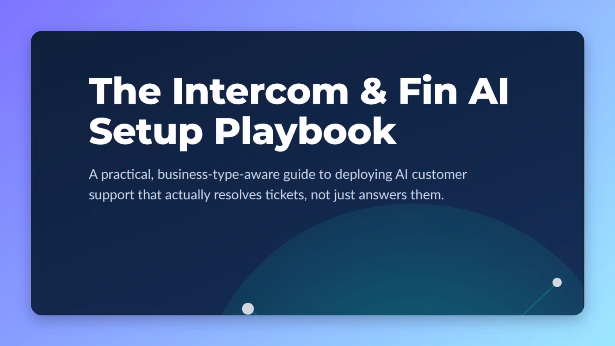 The Intercom & Fin AI Setup Playbook
