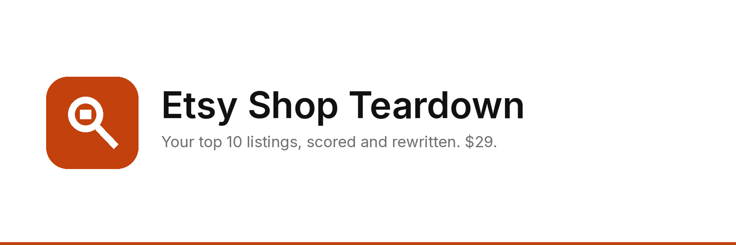 Etsy Shop Teardown
