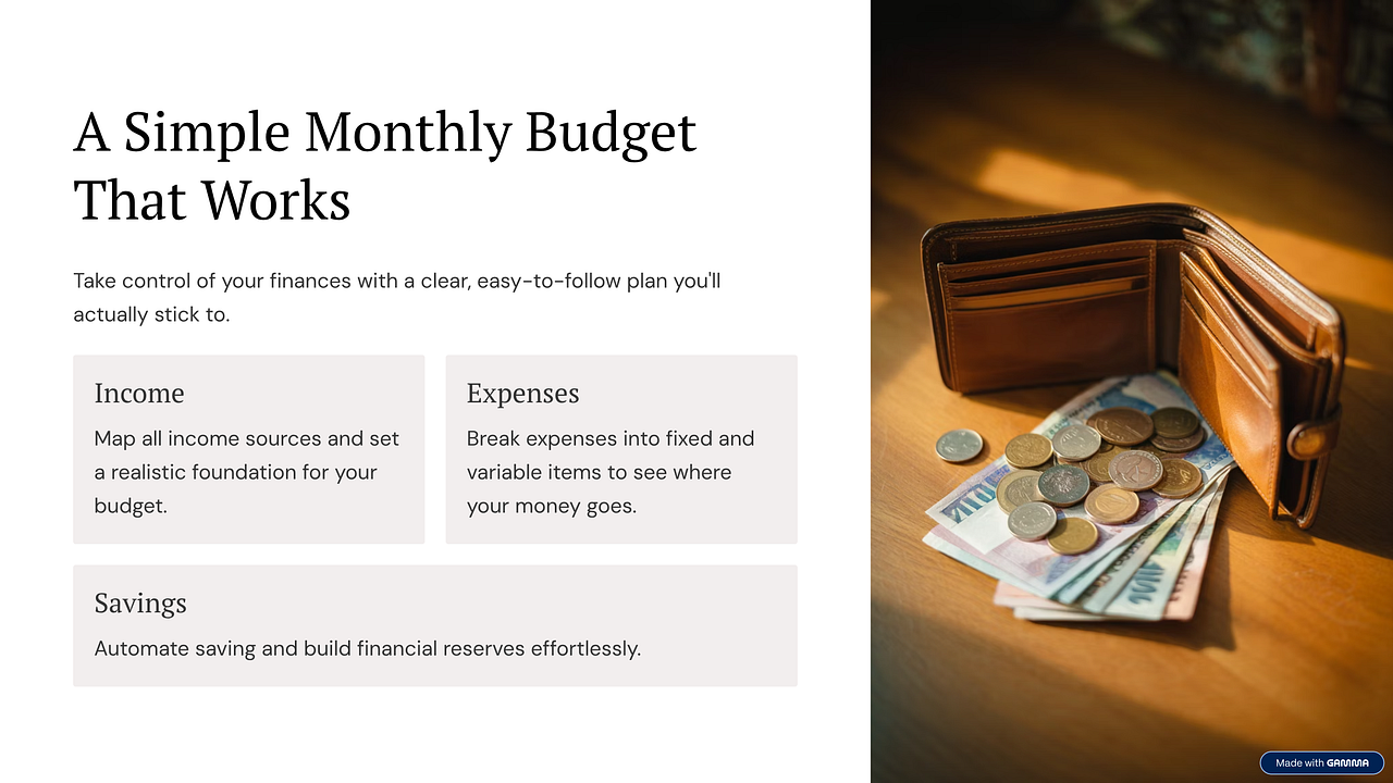 Simple Monthly Budget That Sticks