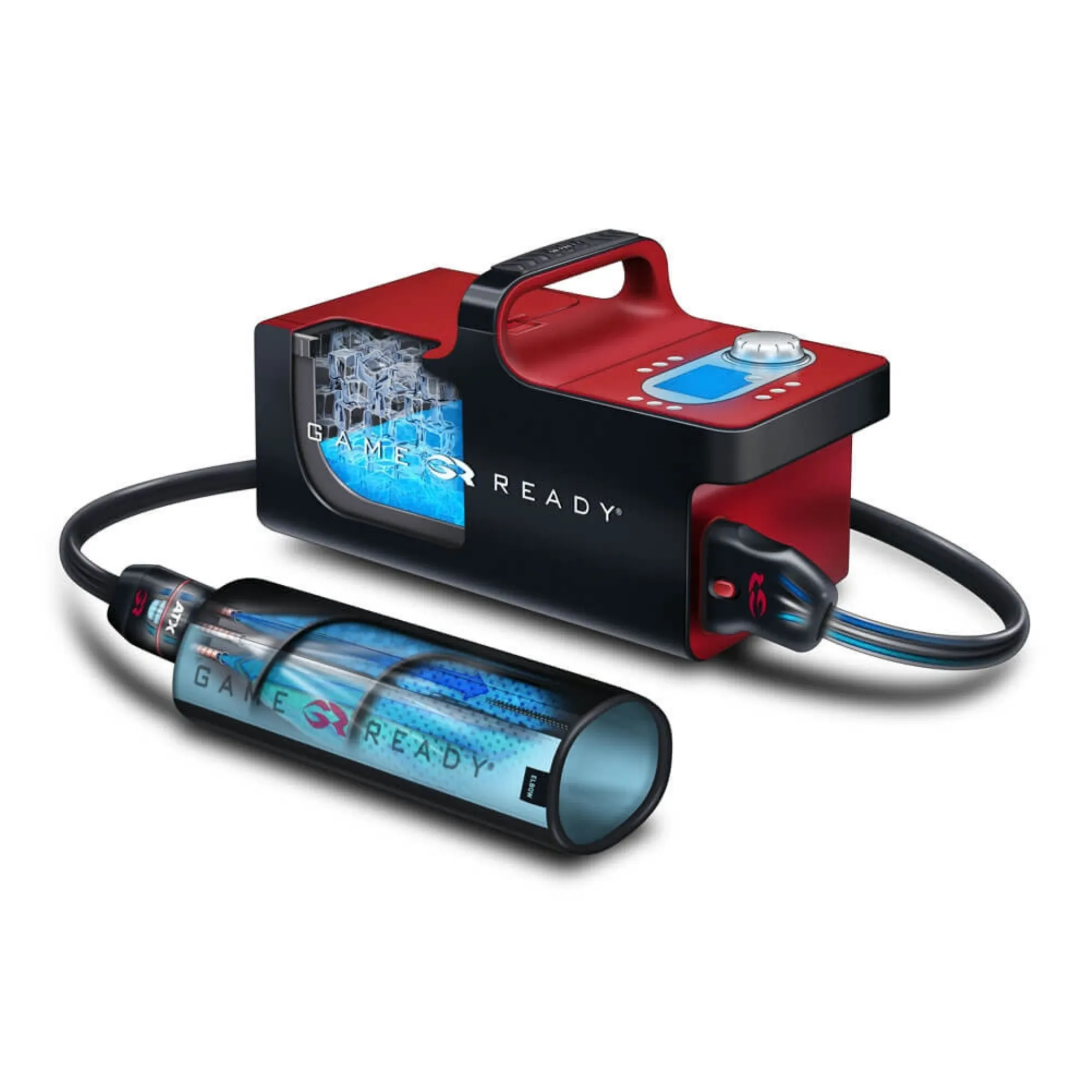 Game Ready GRPro 2.1 control unit with connector hose and wrap