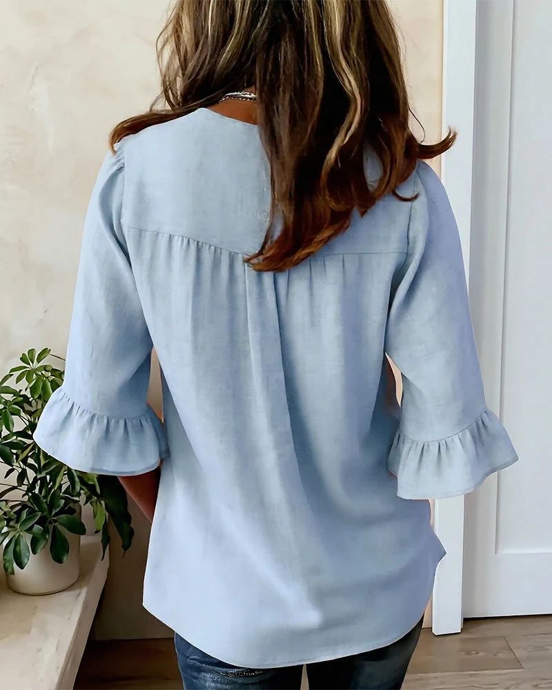 Sophie | Blouse boutonnée à volants