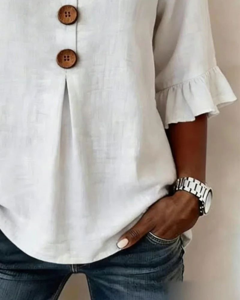 Sophie | Blouse boutonnée à volants