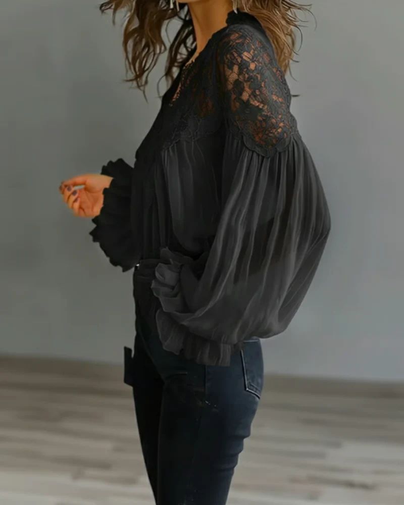 Céleste | Blouse Romantique à Dentelle