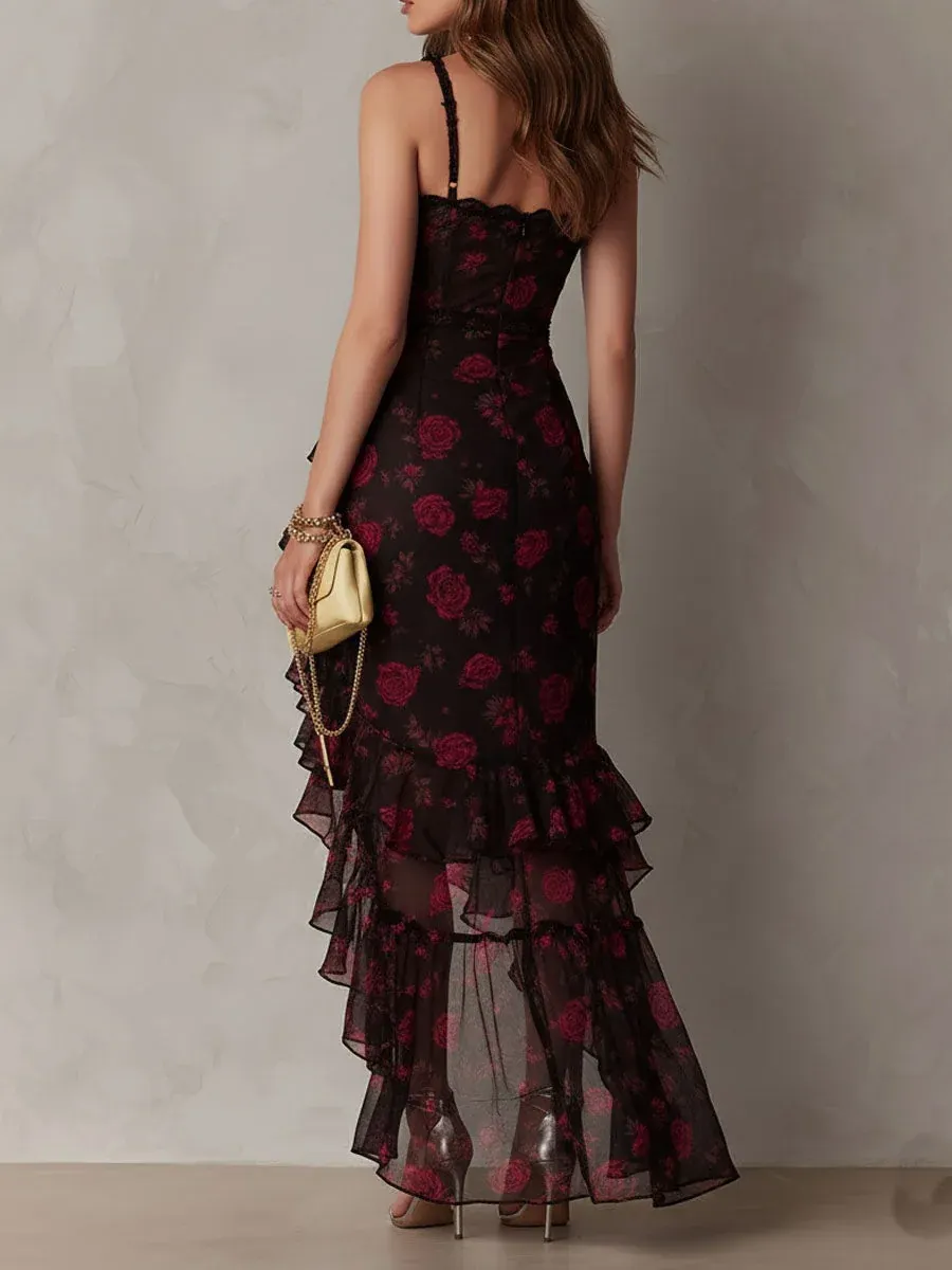 Louise | Robe Bohème à Volants Fleurie
