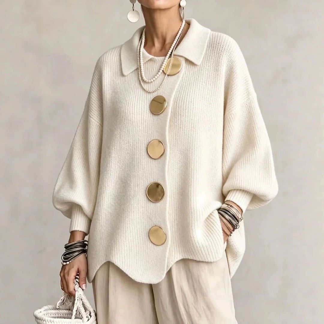 Capucine - Cardigan Boutonné Oversize à Col