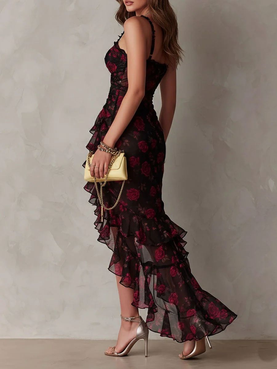 Louise | Robe Bohème à Volants Fleurie