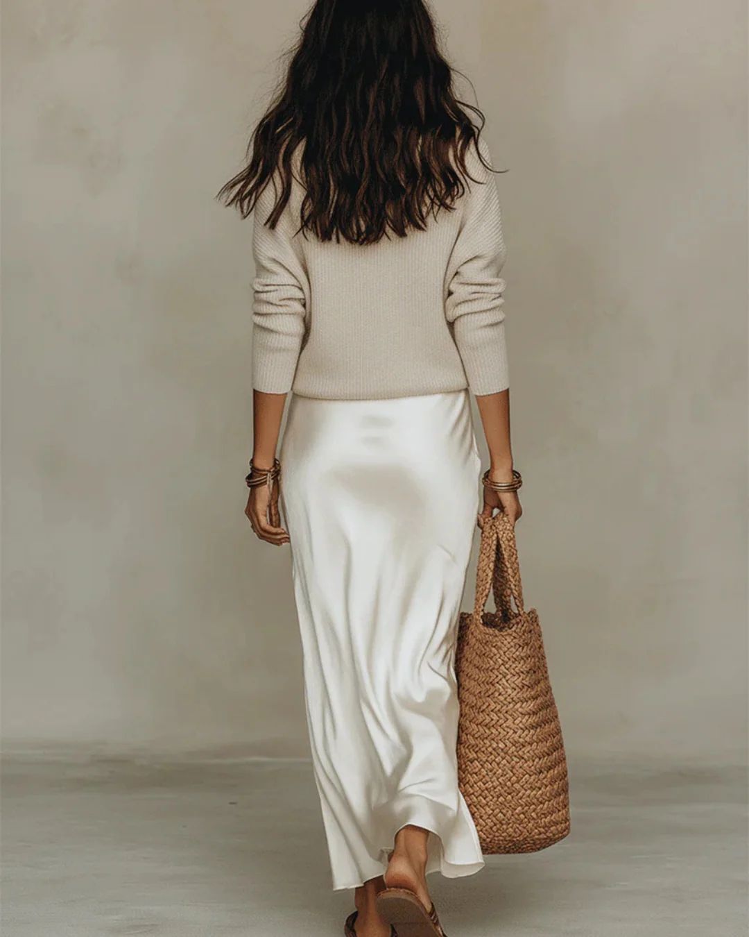 Anaïs – Robe midi satinée élégante