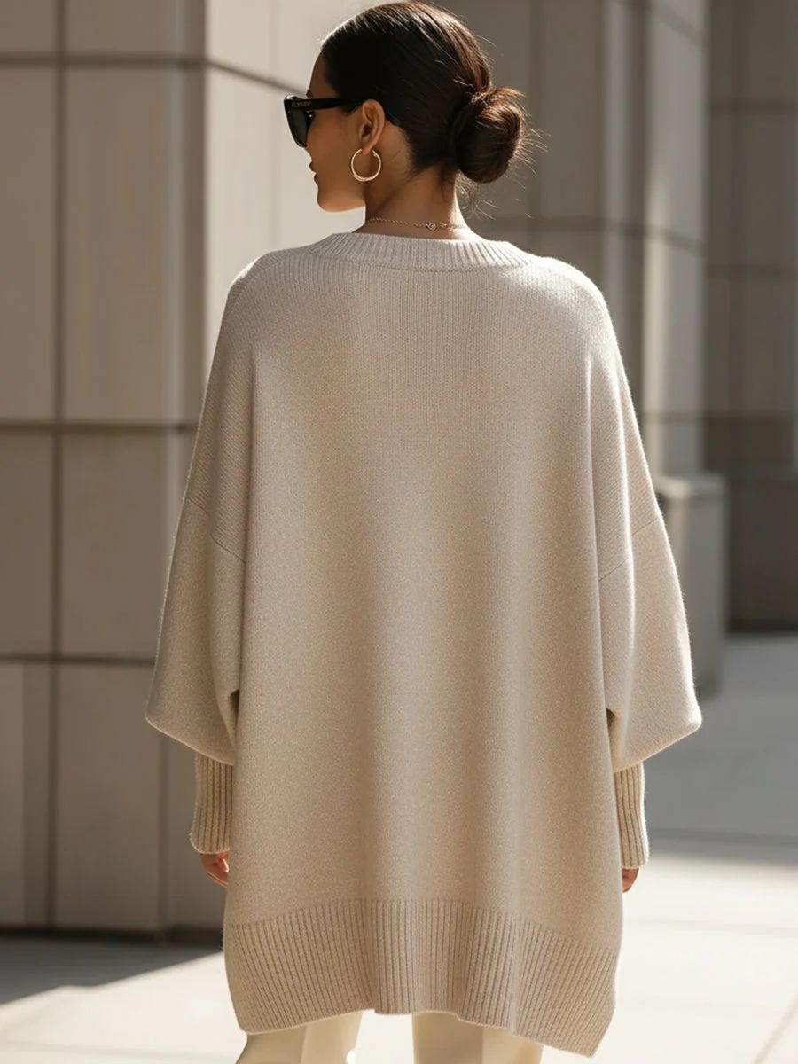 Clarisse | Pull Ample Drapé à Col Large
