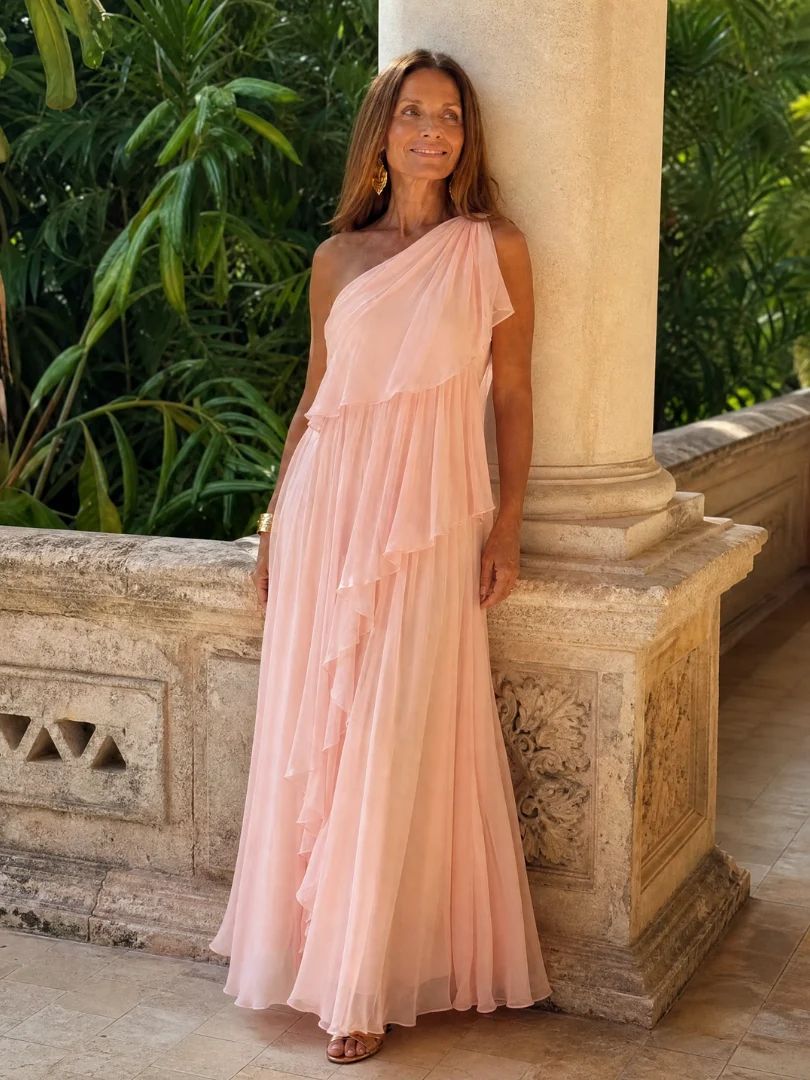 Thérèse | Robe Maxi À Une Épaule À Volants