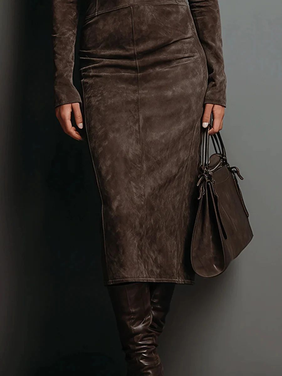 Lorène | Robe Midi Longue Marron