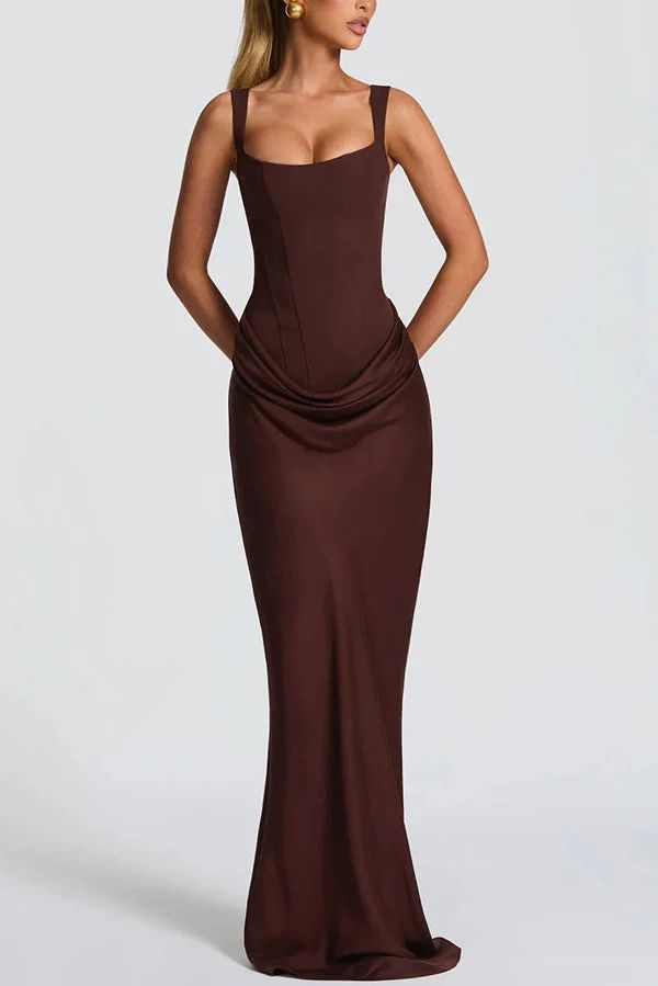 Éléonore | Robe Maxi Col Carré