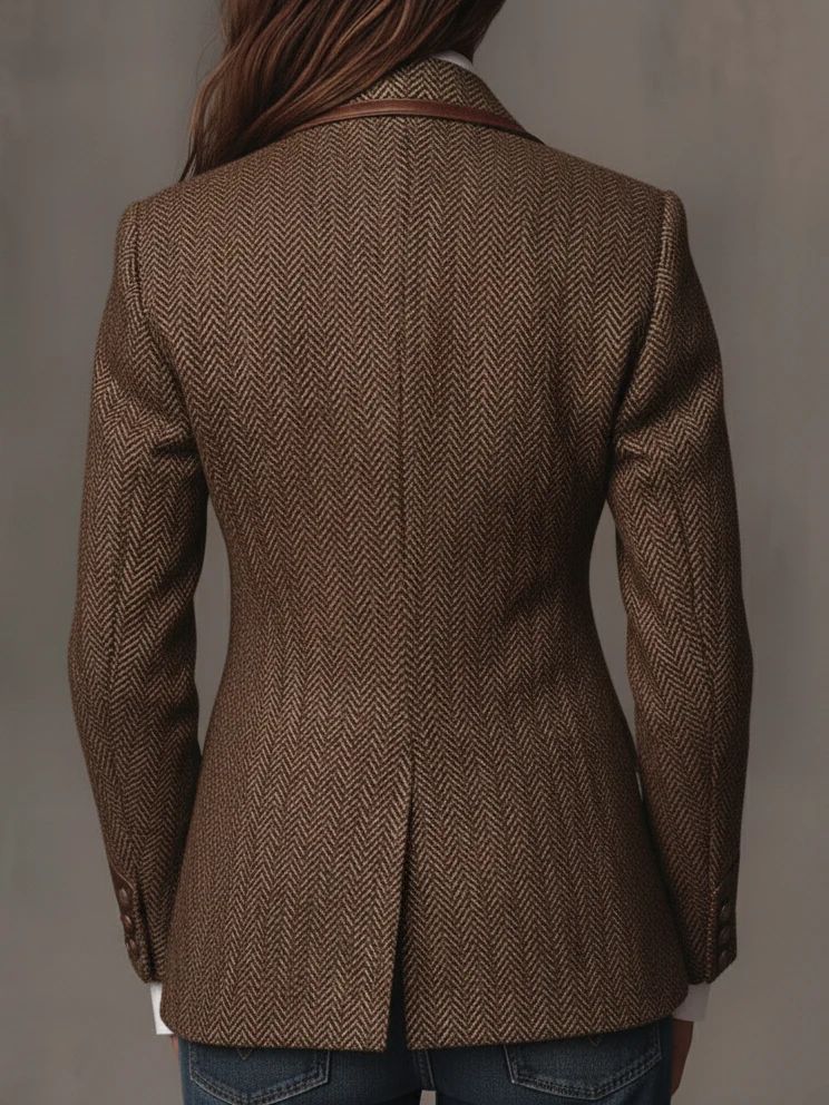 Gisèle | Blazer à Empiècements Imprimé Chevrons