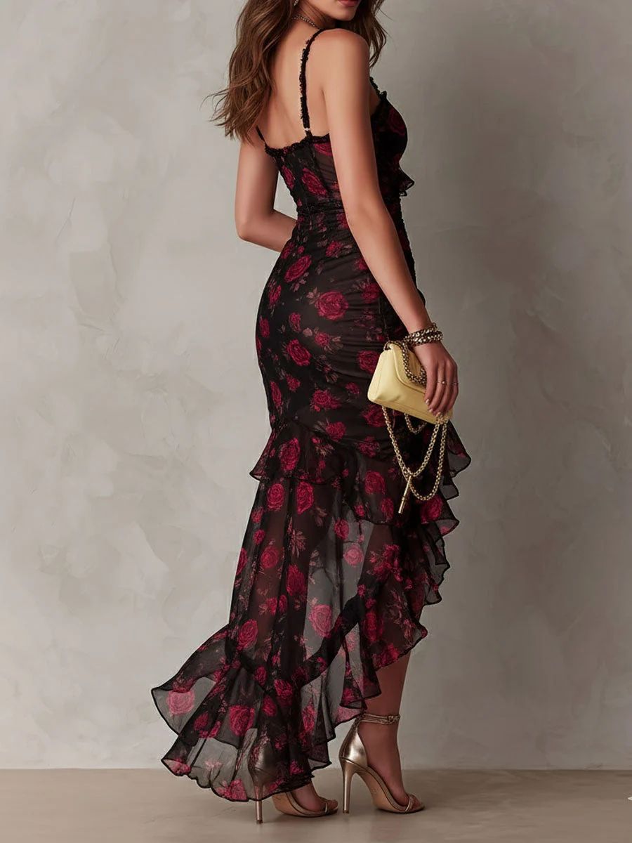 Louise | Robe Bohème à Volants Fleurie