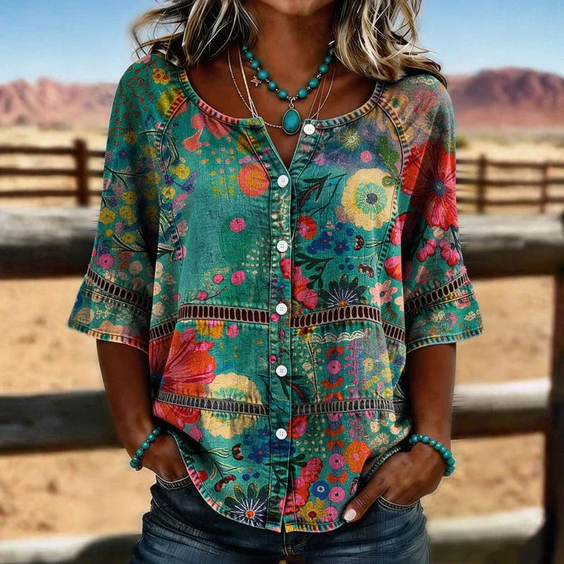 Sidonie | Blouse Fleurie Vintage