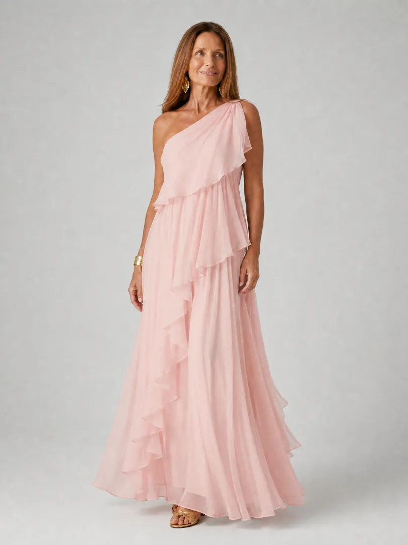 Thérèse | Robe Maxi À Une Épaule À Volants