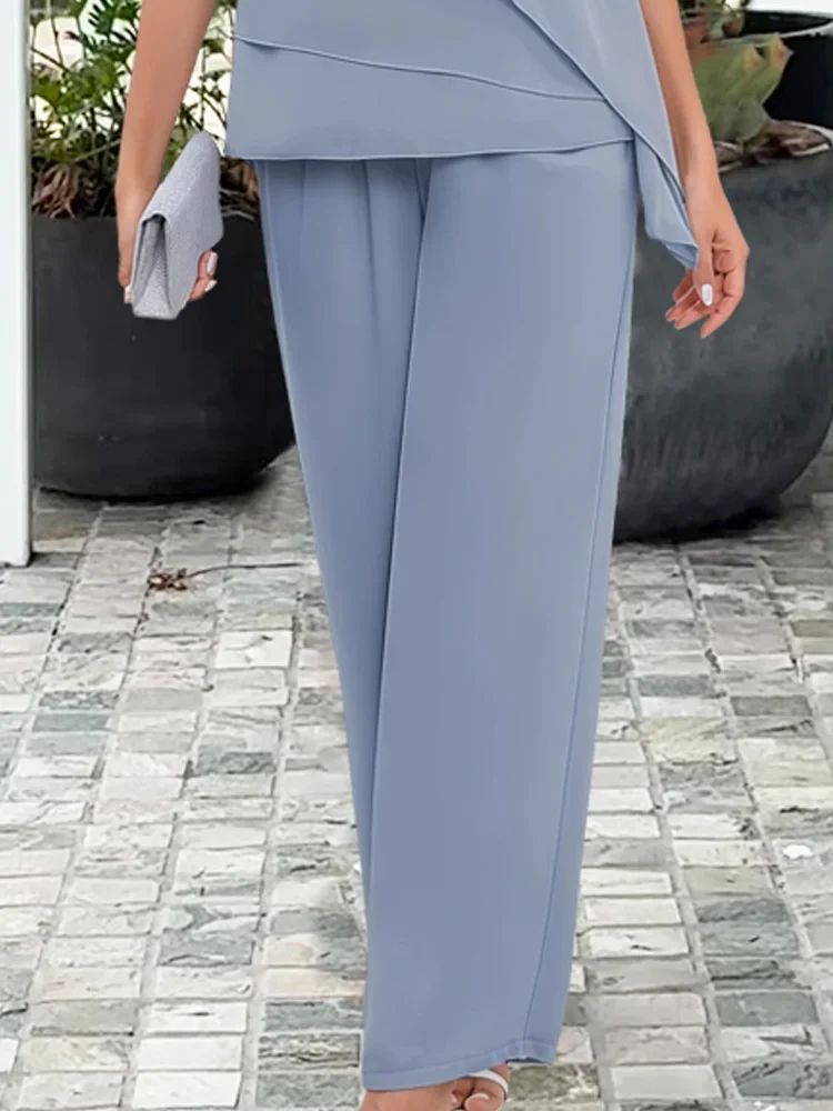 Ninon | Ensemble Chemisier Asymétrique Superposé et Pantalon Large