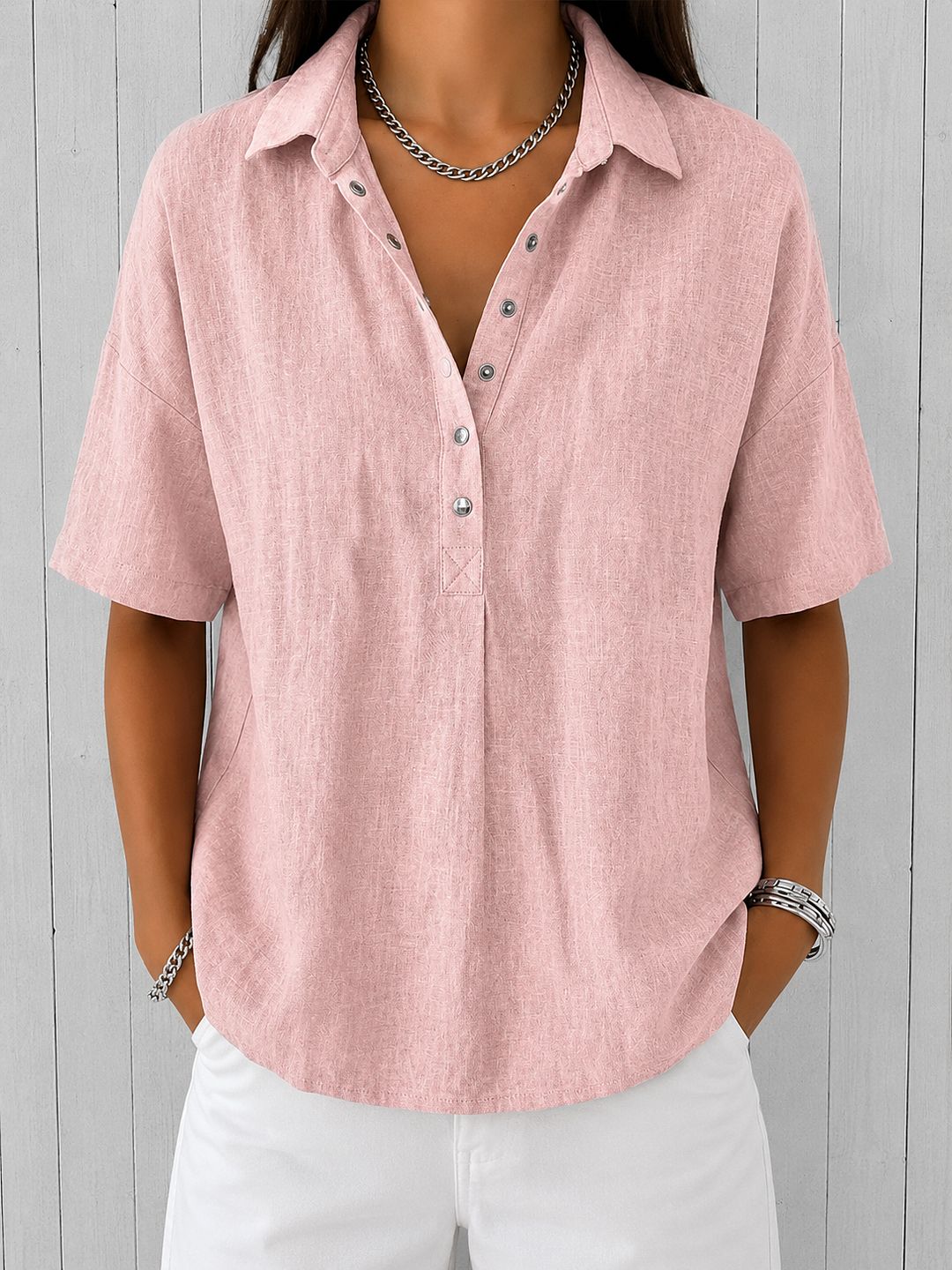 Ève™ | Blouse à Col et Boutons