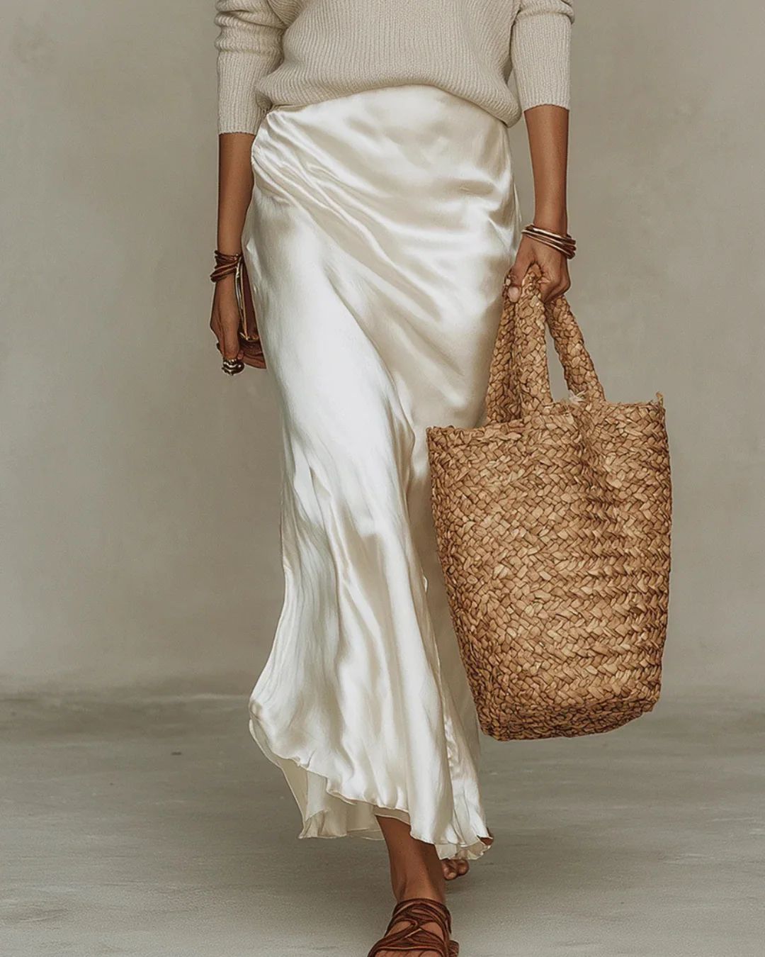 Anaïs – Robe midi satinée élégante