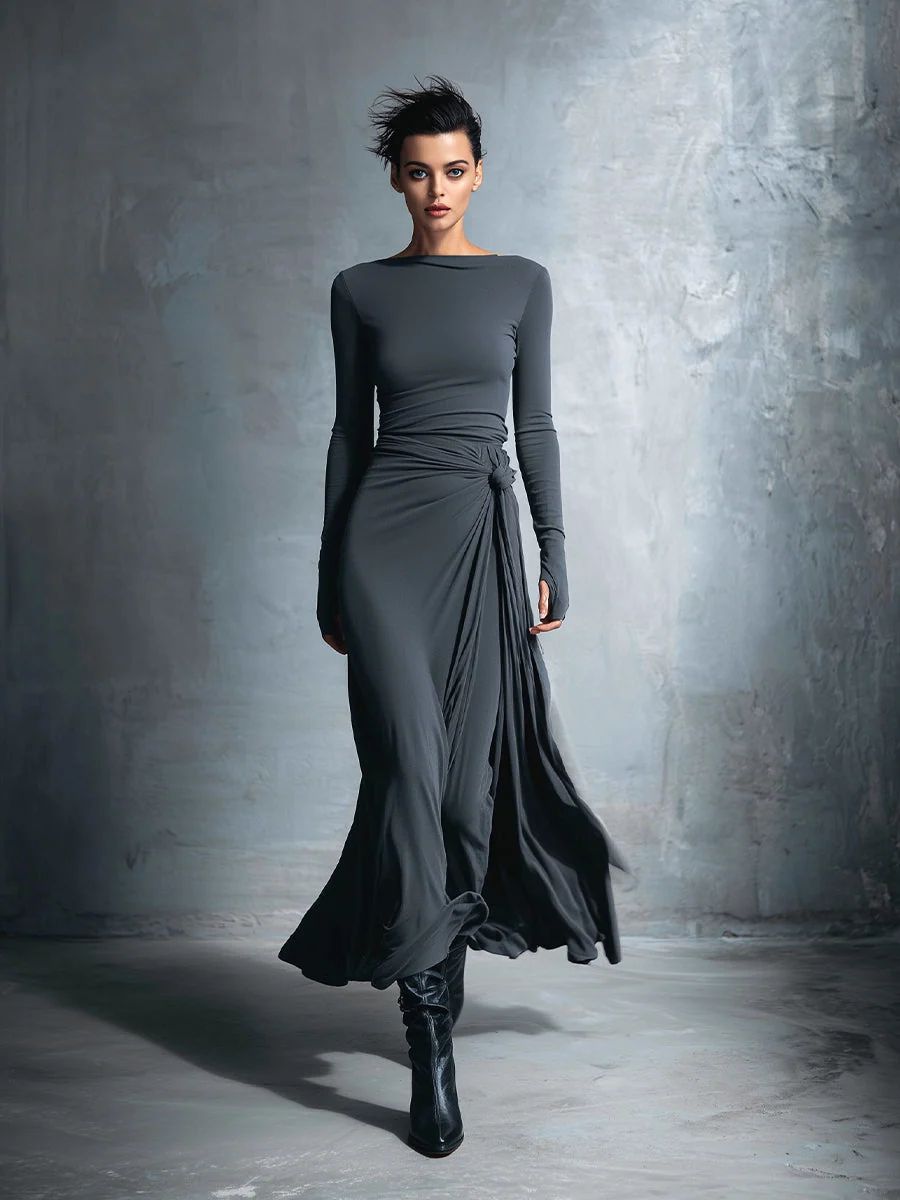 Naomie | Robe Maxi à Nœud Latéral